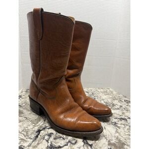 Texas Brand Men Size 8 D Brown Leather Western Cowboy Boots Style 8211